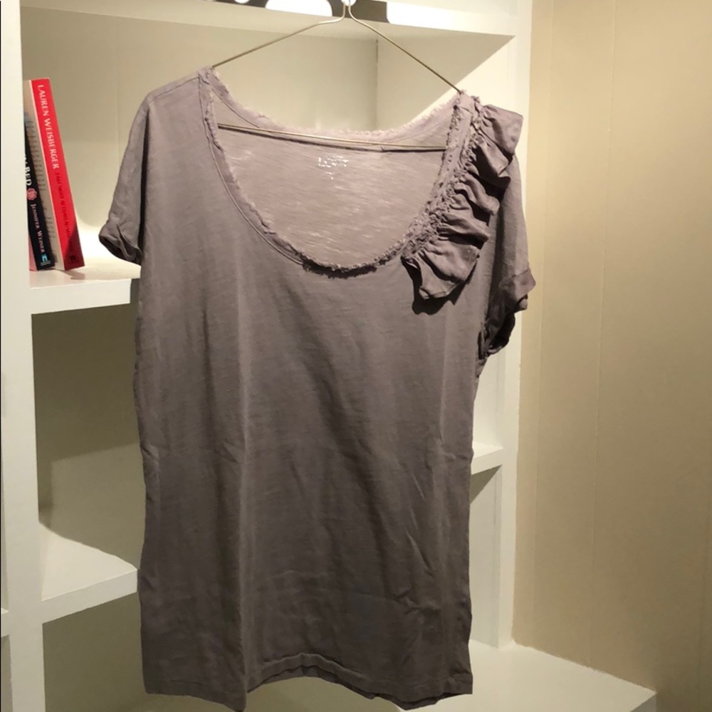 LOFT Gray Sleeved Shirt Size L